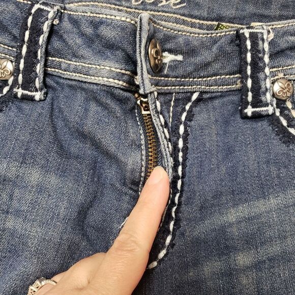 Cartise Denim medium-wash embroidered & beaded jeans. Size 10 - Picture 11 of 15